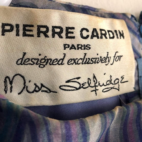 Vintage 1960s Pierre Cardin For Miss Selfridge One Sleeve Chiffon Cocktail Dress - Picture 9 of 9